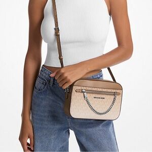 MICHAEL KORS Jet Set Large Ombré Signature Logo Crossbody Body HUSK NWT